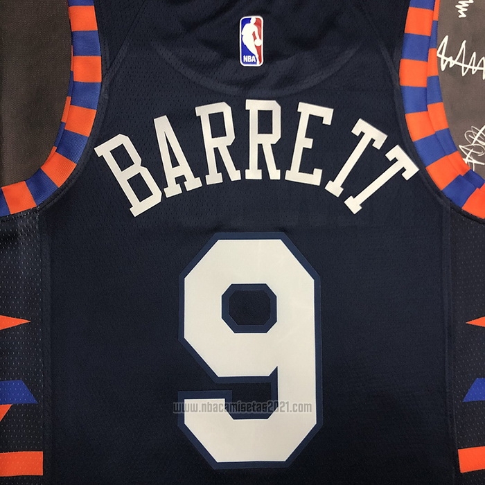Camiseta New York Knicks RJ Barrett #9 Ciudad Edition 2019-20 Azul